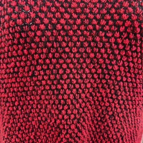 J Jill Sweater M Womens Chunky Red Black Knit Cowl Neck Long Sleeves Oversized - Picture 5 of 15